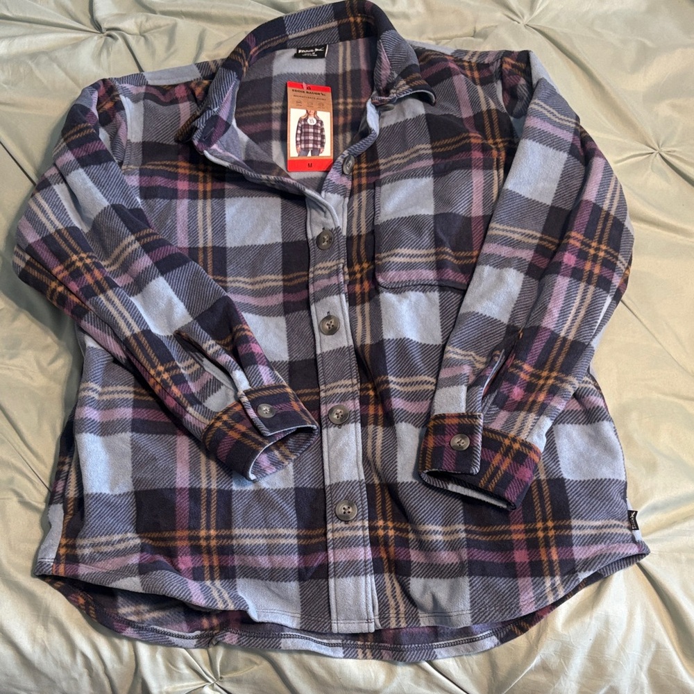 Eddie Bauer Women's Plaid Button Down Shirt in Blue and Purple